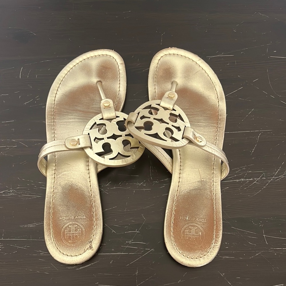 Tory Burch gold Miller sandal